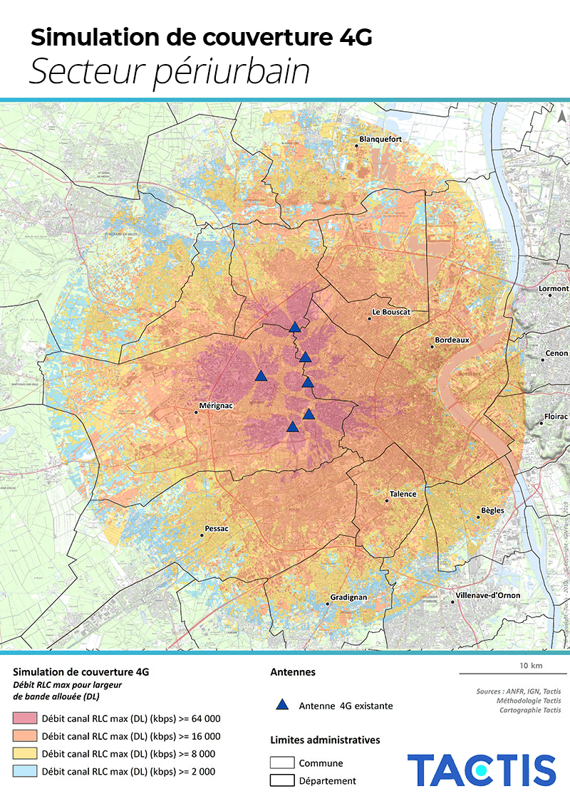 Tactis - Simulation couverture 4G secteur periurbain