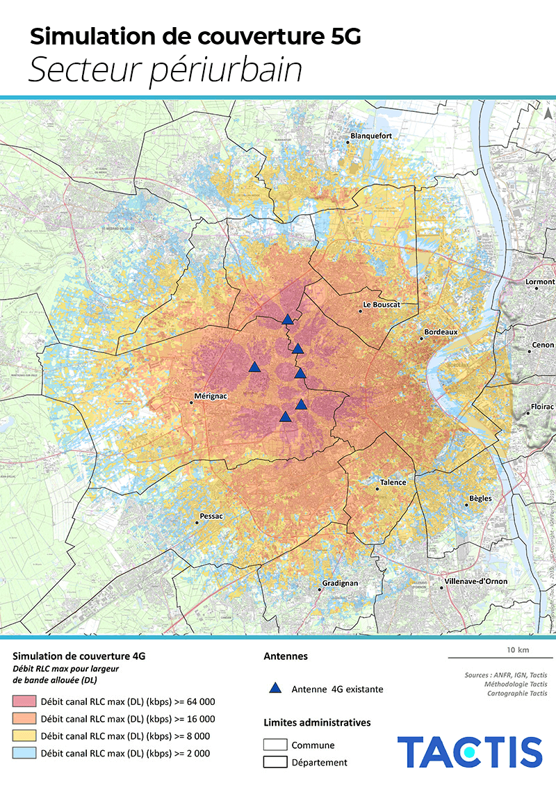 Tactis - Simulation couverture 5G secteur periurbain